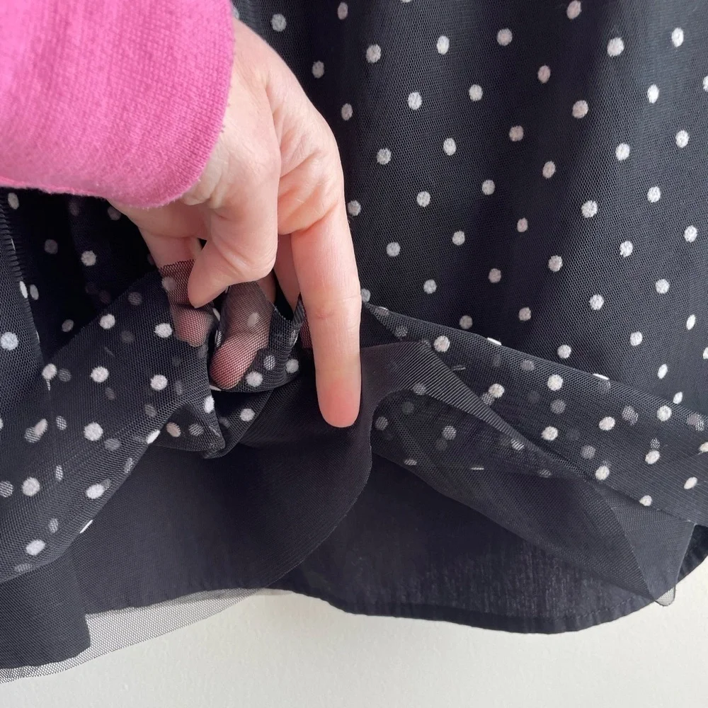 Baby Gap Toddler Girl Flocked Tulle Dress - Black Polka Dot - Size 4 Years - NWT